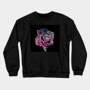 Neon Rose Flower Crewneck Sweatshirt